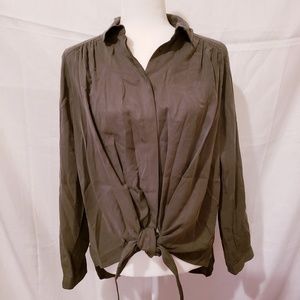 Anthropologie Maeve tie front Blouse